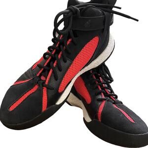 Adidas Men's Black/ Red 'Posterize' Lace Up Velcro Strap Athletic Sneakers